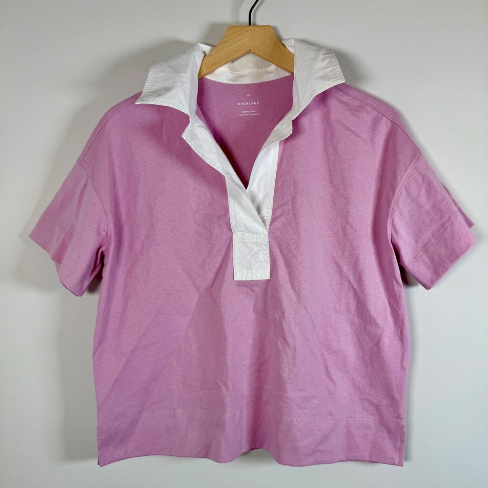 Everlane NWOT 100% Organic Cotton Rugby Polo T-Shirt‎ Collared Short Sleeve XS